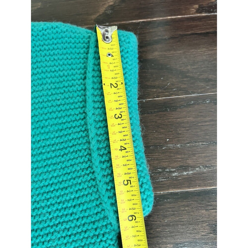 Benetton Girls M (7-8) Green Knit Sweater Dress Tunic Acrylic‎ Wool Cap Sleeve - Picture 6 of 8